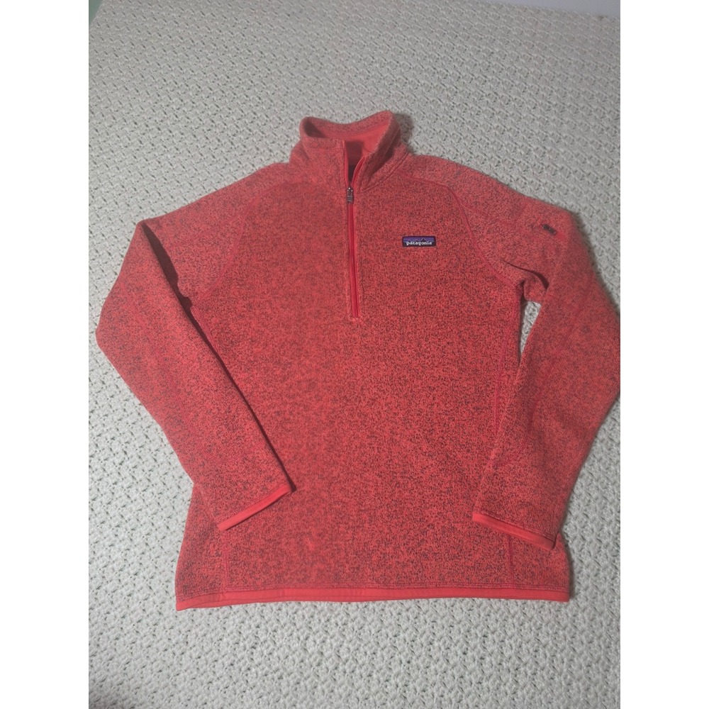 Patagonia Better Sweater 1/4 Zip Women M Coral Orange Excellent Pullover Fleece